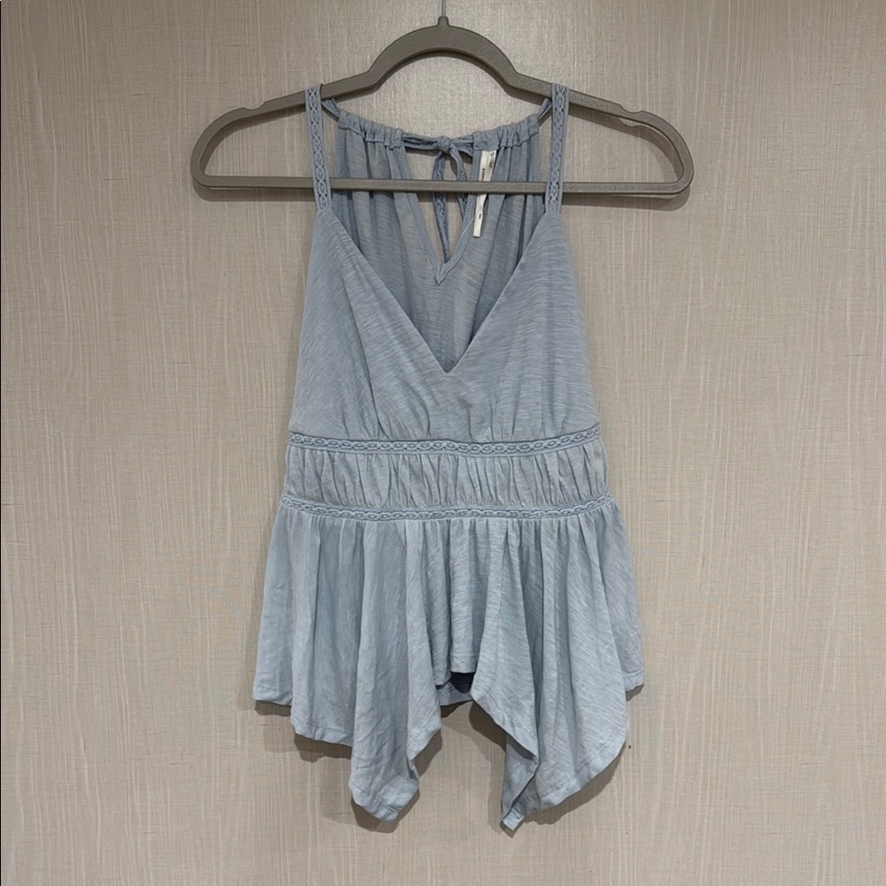 Anthropologie Blue Asymmetrical Tank